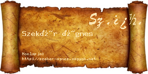 Szekér Ágnes névjegykártya